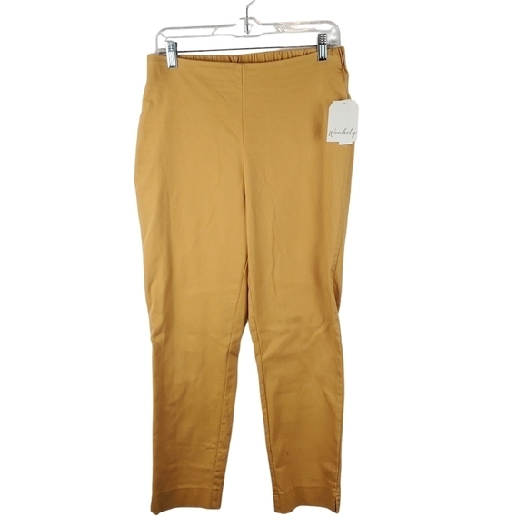 Wonderly Pull on Ankle Pants‎ Womens 8 Ginger Gold Yellow New Elastic Waist - Picture 1 of 11